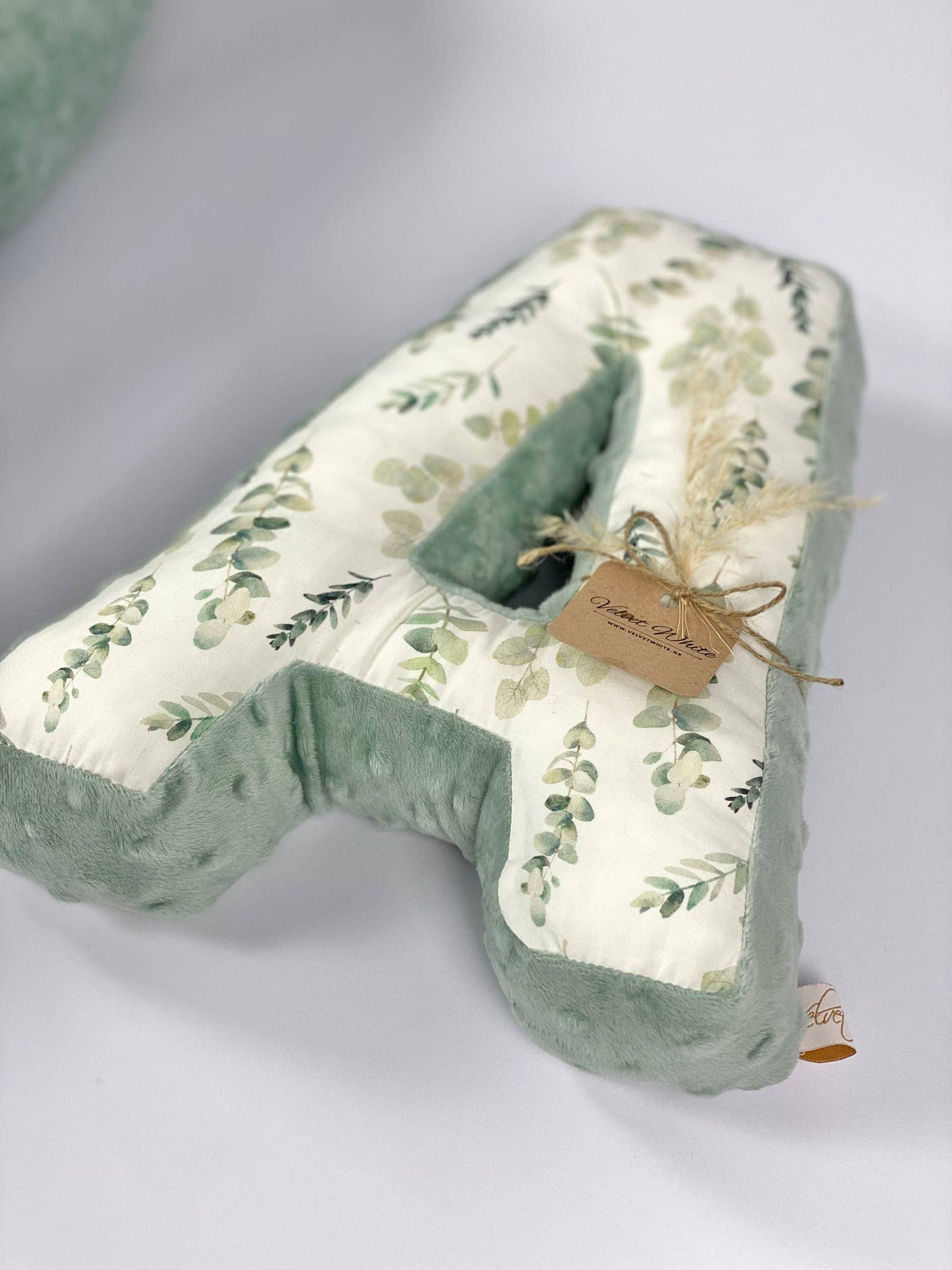 Personalized Letter A Pillow – Botanical Nursery Initial Cushion, Custom Monogram Baby Decor: B