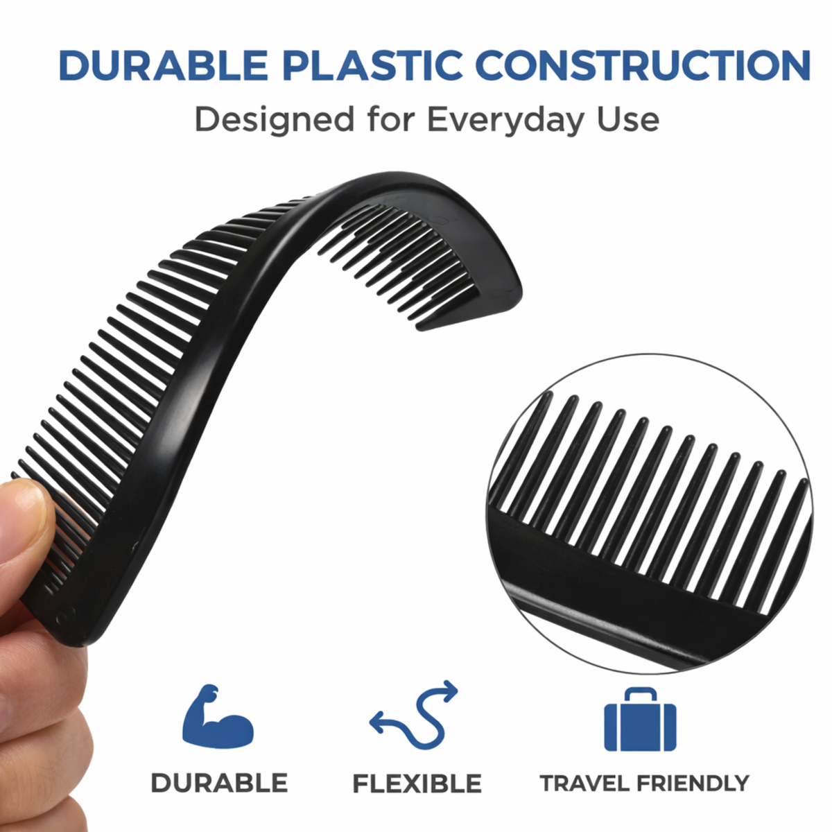 GENTS 144 Bulk Pack Pocket Combs Black