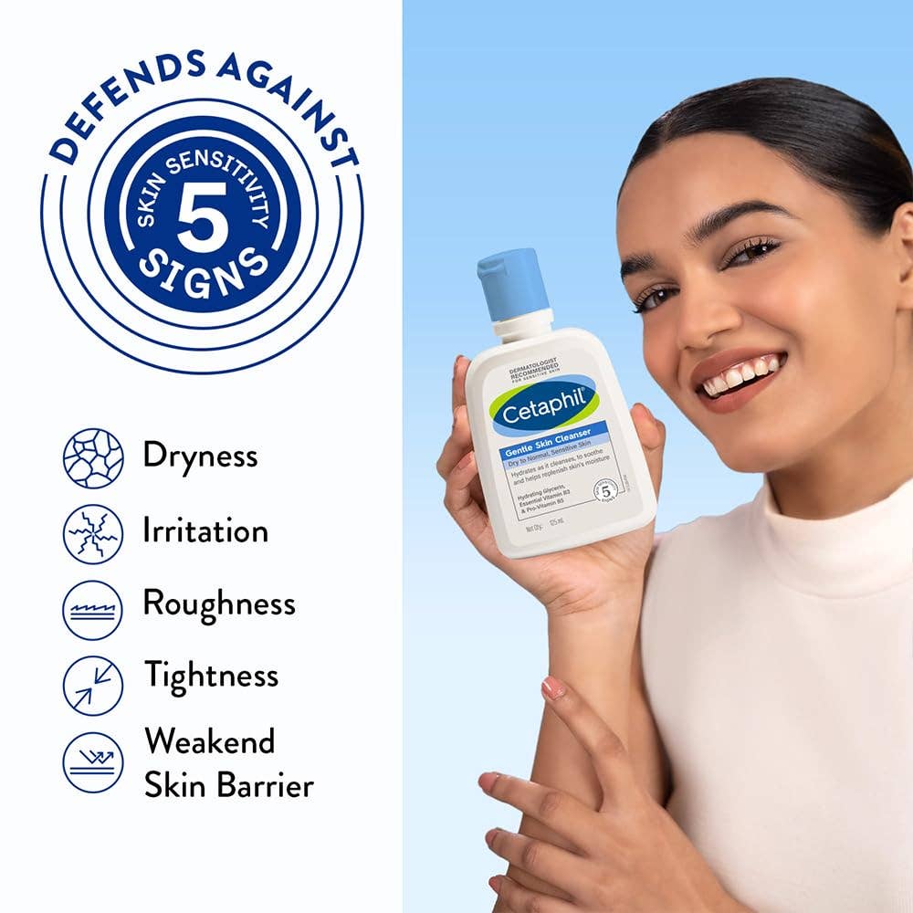 Cetaphil Paraben, Sulphate-Free Gentle Skin Hydrating Face Wash Cleanser with Niacinamide, Vitamin B5 for Dry to Normal, Sensitive Skin: 125 ml