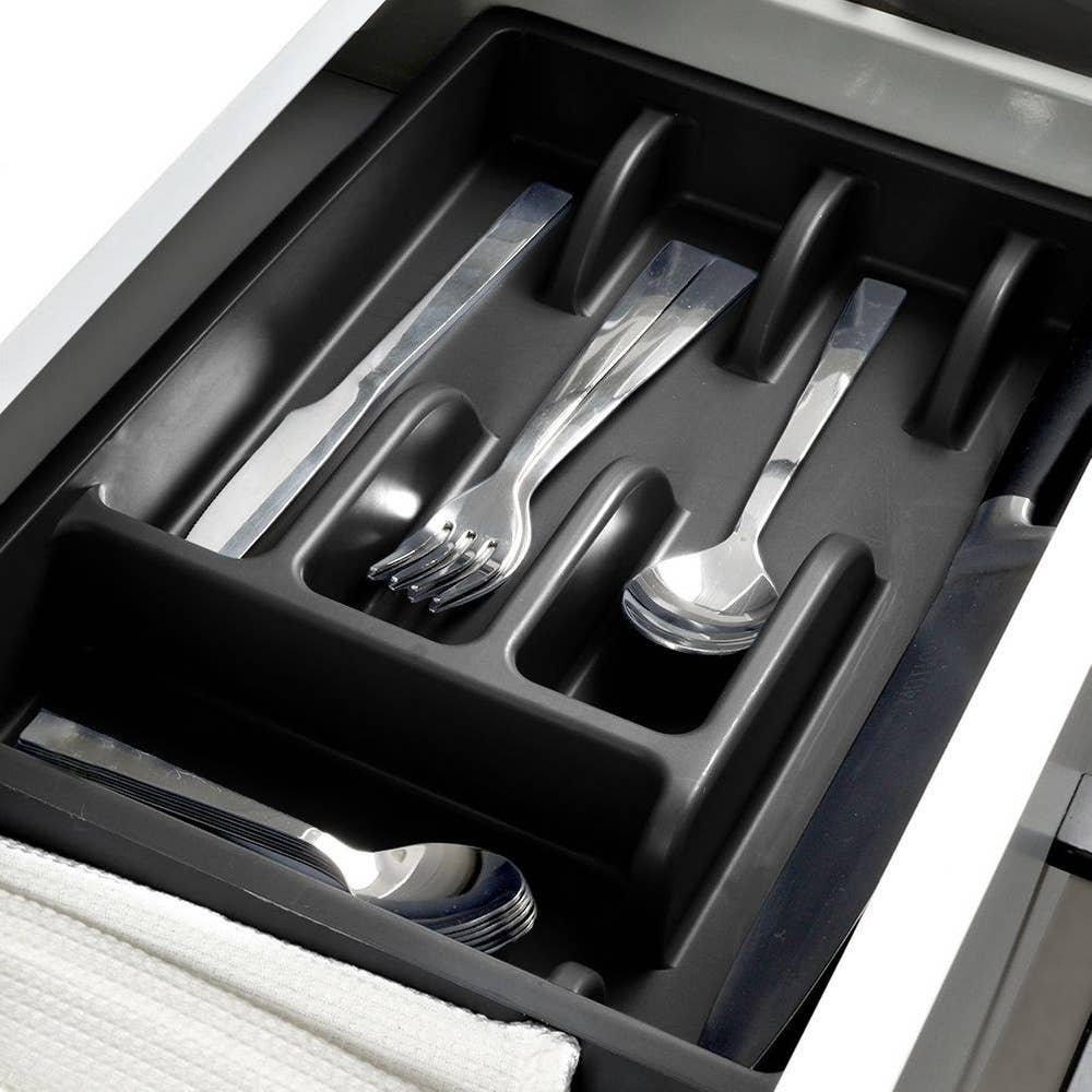 Cutlery Drawer Organiser Black 36x25.5 cm 229048-C