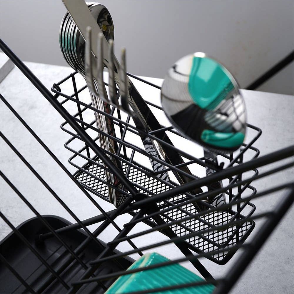 Dish Drainer Rack Black 45x32x25.5 cm 150622
