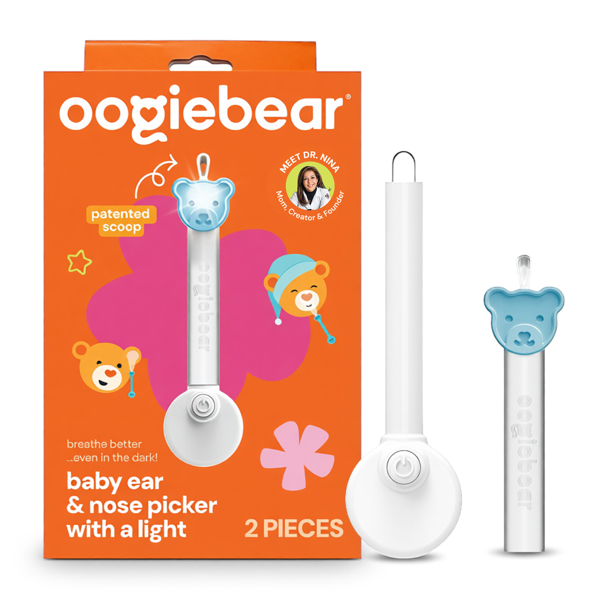 Oogiebear booger picker with a LED light
