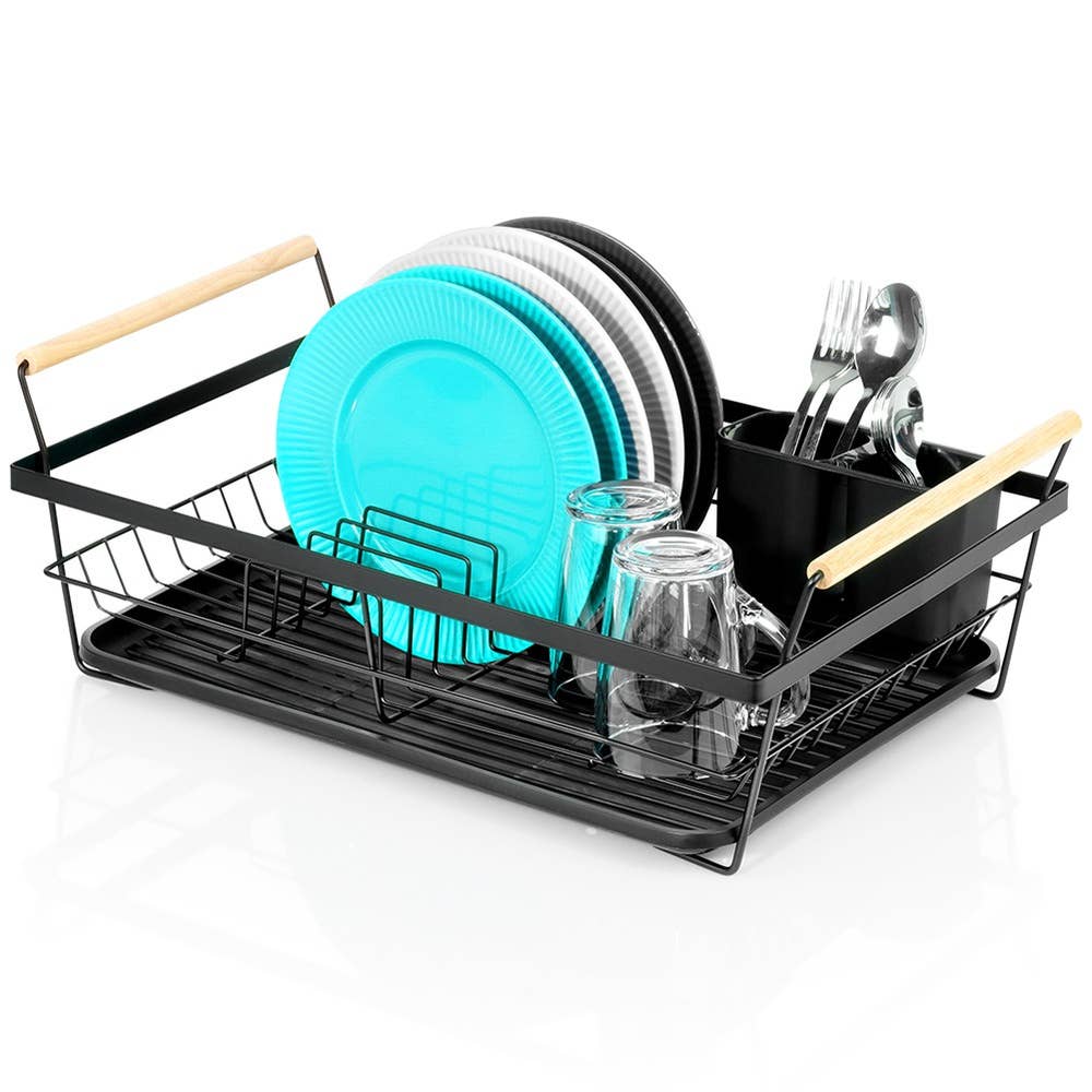 Dish Drainer Rack Black 50.5x33x18 cm 229189