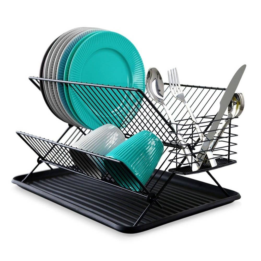 Dish Drainer Rack Black 45x32x25.5 cm 150622