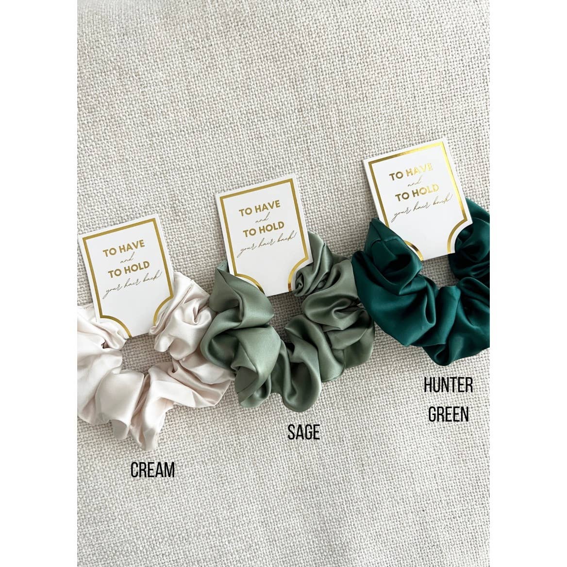 Silk Satin Soft Scrunchies - GRACE: CHAMPAGNE / ONE SIZE