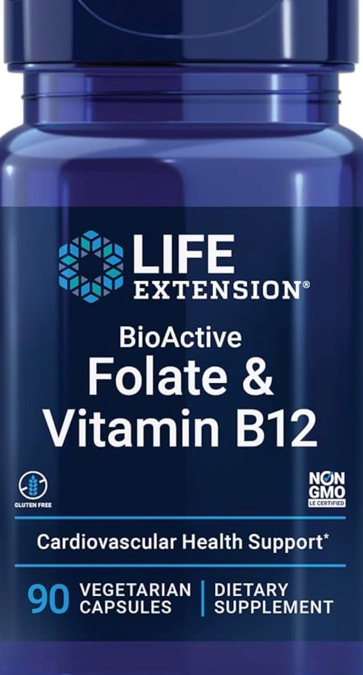 Life Extension – BioActive Folate & Vitamin B12 (90 Vegetarian Capsules)