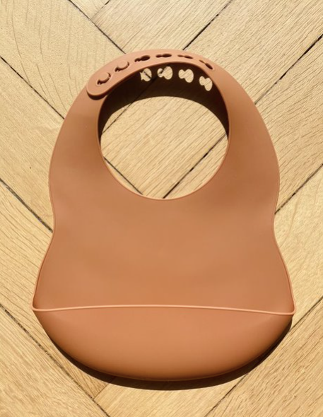 Silicone bib for babies and children: Old rose