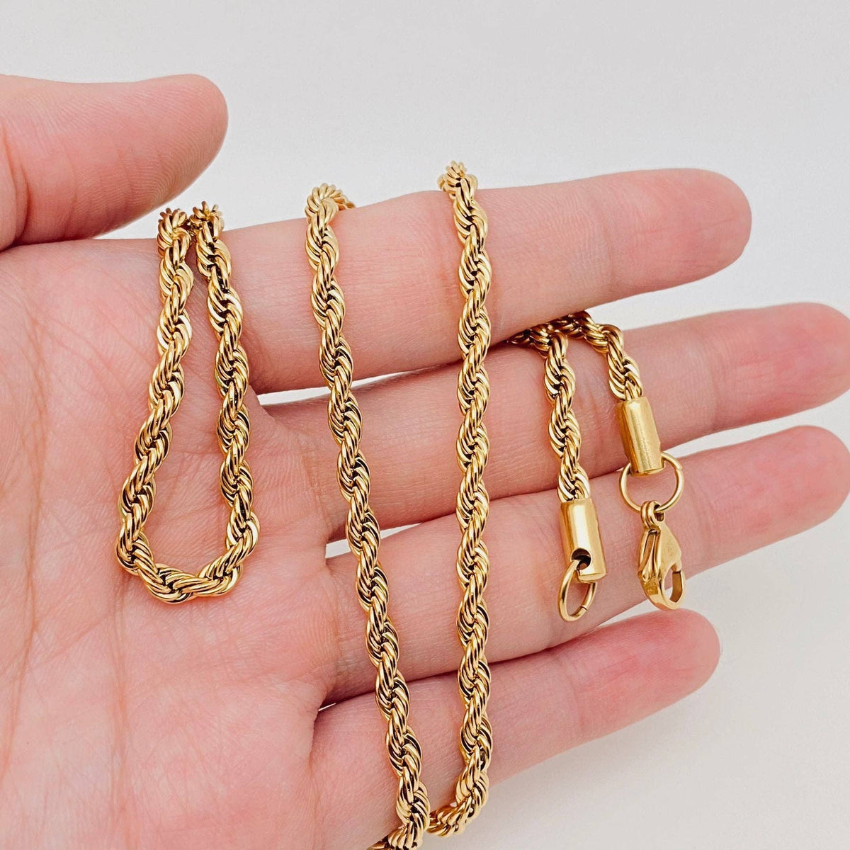 Twists Shape 18K Gold-plated Stainless Steel Chain - MJ/FGS: 8mm*600MM