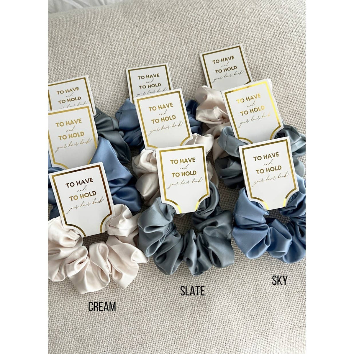 Silk Satin Soft Scrunchies - GRACE: CHAMPAGNE / ONE SIZE