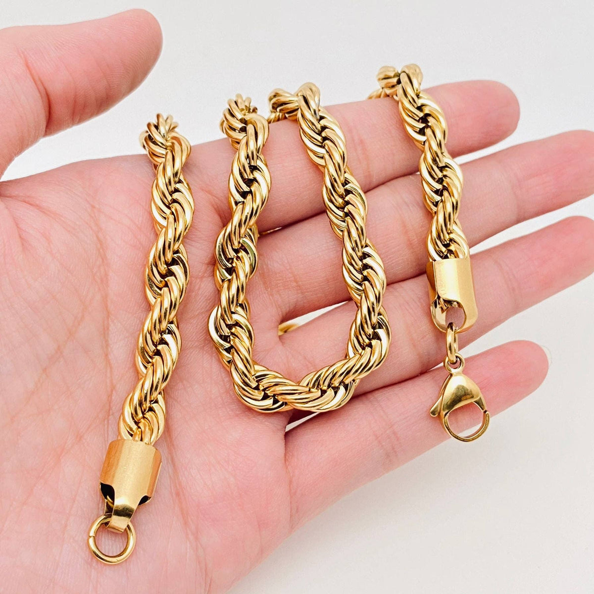 Twists Shape 18K Gold-plated Stainless Steel Chain - MJ/FGS: 6mm*500mm