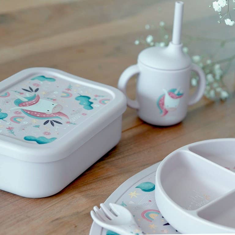 LFGB Silicone Lunch Box - Sparkly The Unicorn