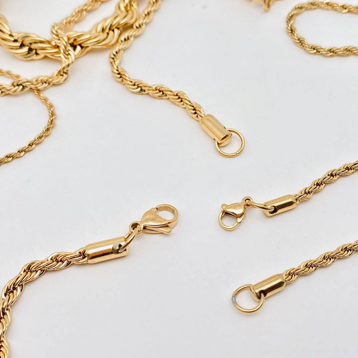 Twists Shape 18K Gold-plated Stainless Steel Chain - MJ/FGS: 8mm*600MM