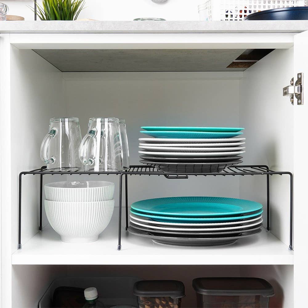 Kitchen Shelf Metal Black Sliding 34.5-48 cm 229106