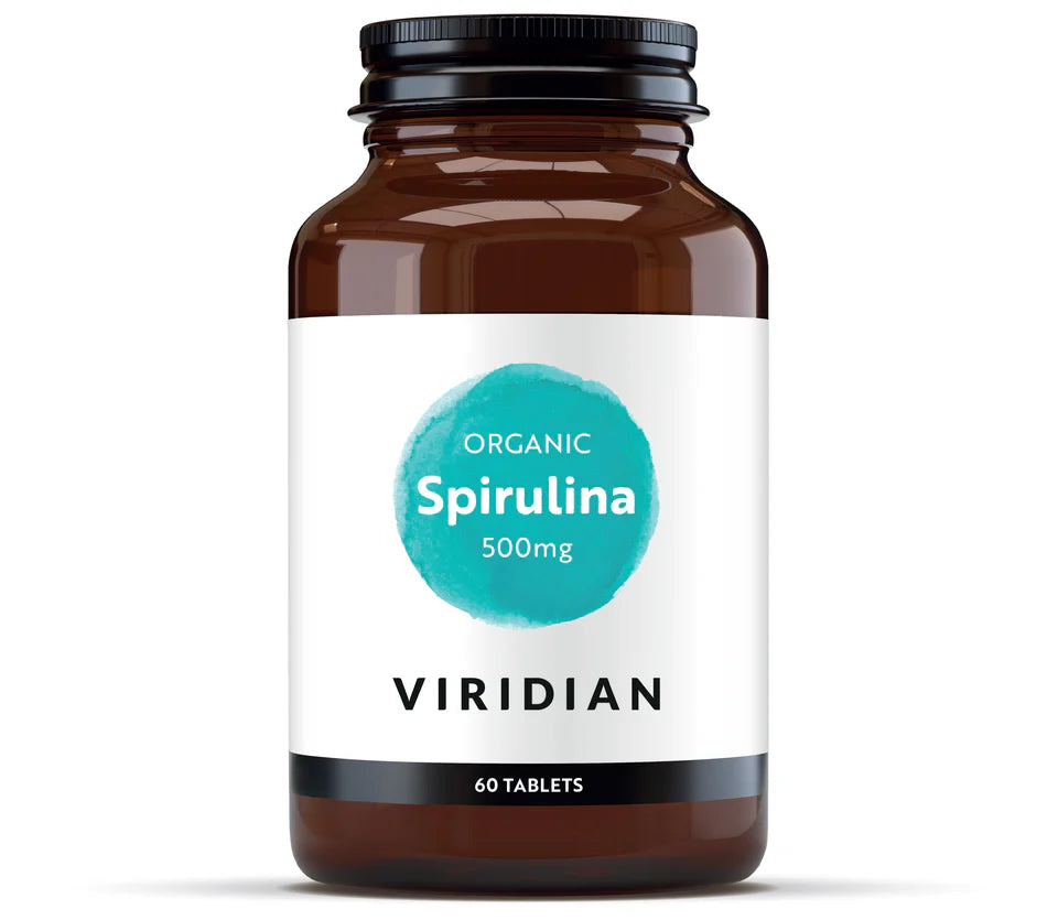 Viridian Organic Spirulina 500mg Tablets - Nutrient-rich algae for overall health support.
