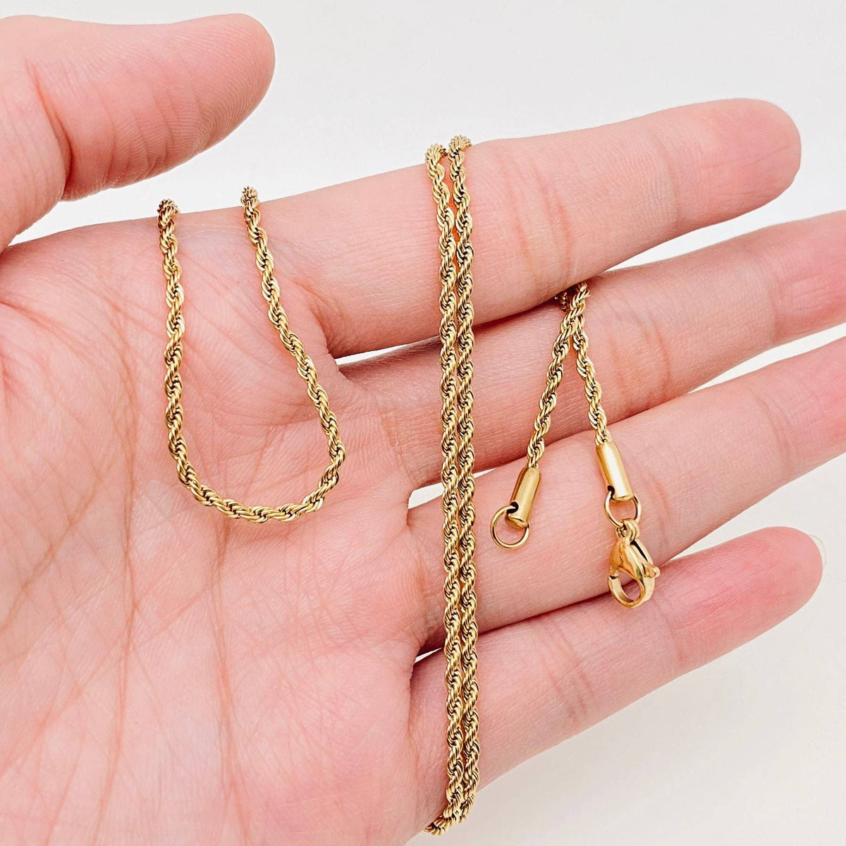 Twists Shape 18K Gold-plated Stainless Steel Chain - MJ/FGS: 8mm*600MM
