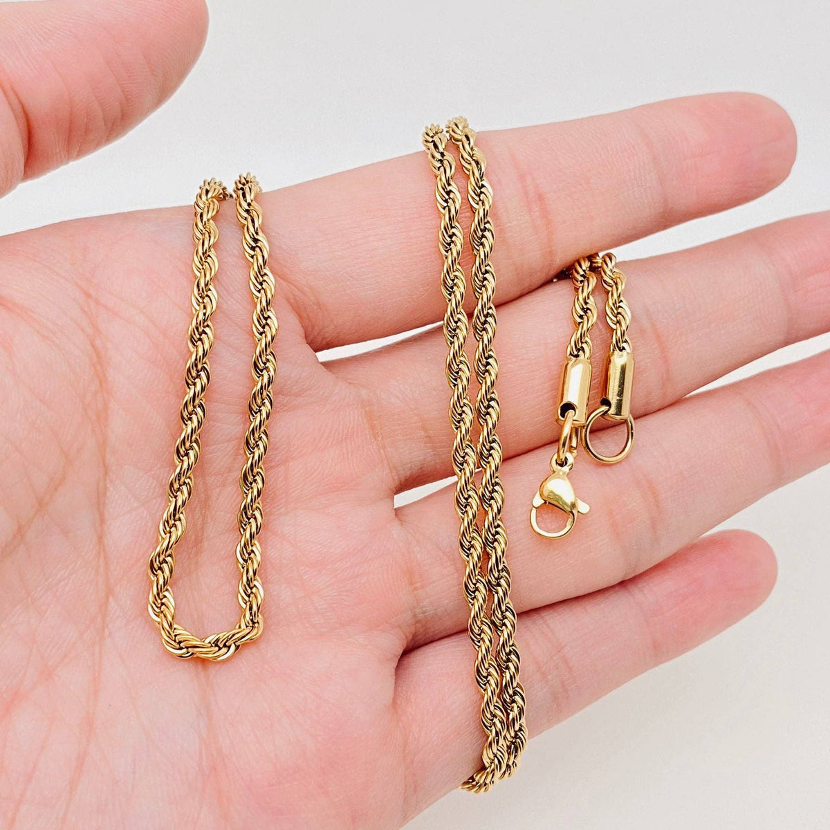Twists Shape 18K Gold-plated Stainless Steel Chain - MJ/FGS: 6mm*500mm