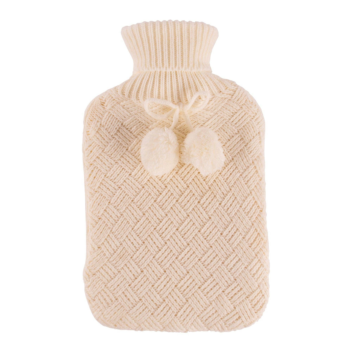 Knitted Hot Water Bottle – Cream, 2L