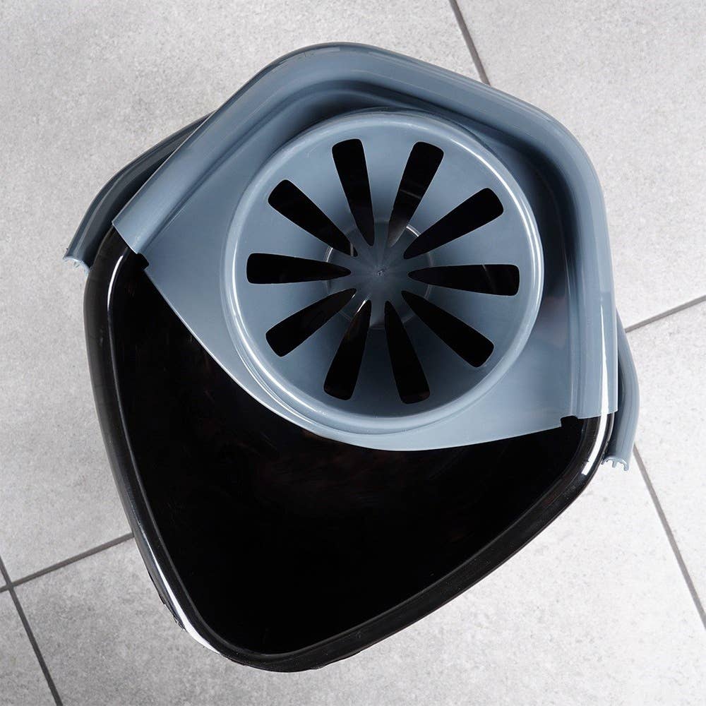 Mop Bucket with Squeezer Plastic Black 10 l 779081