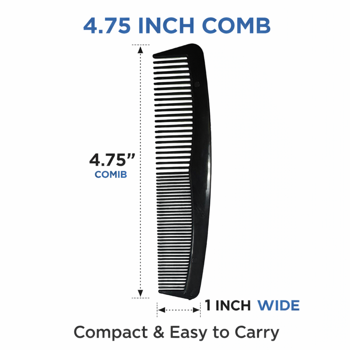 GENTS 144 Bulk Pack Pocket Combs Black