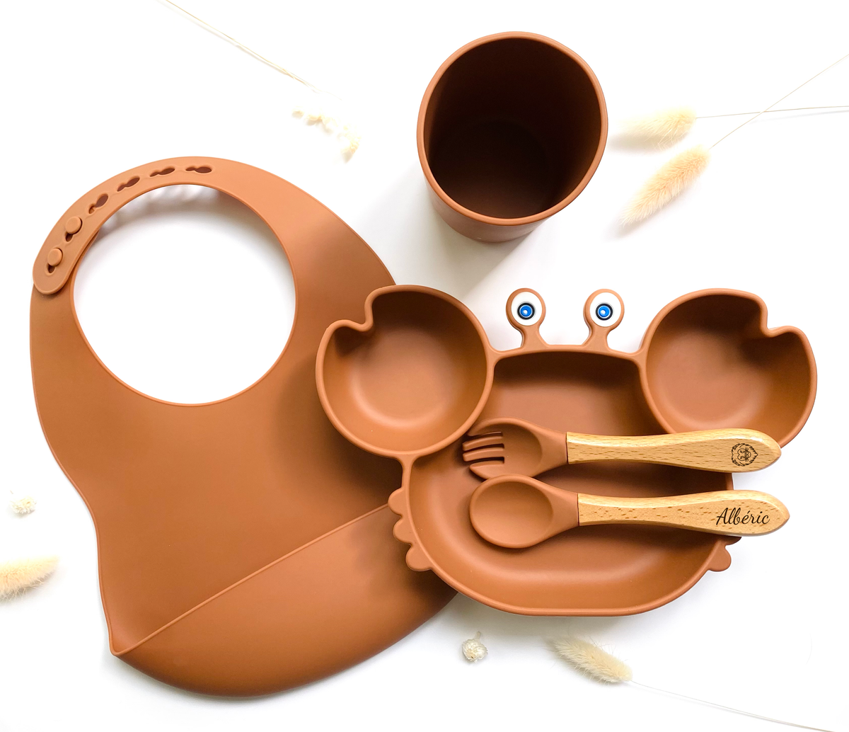Children's meal pack+bib/glass: Sky blue