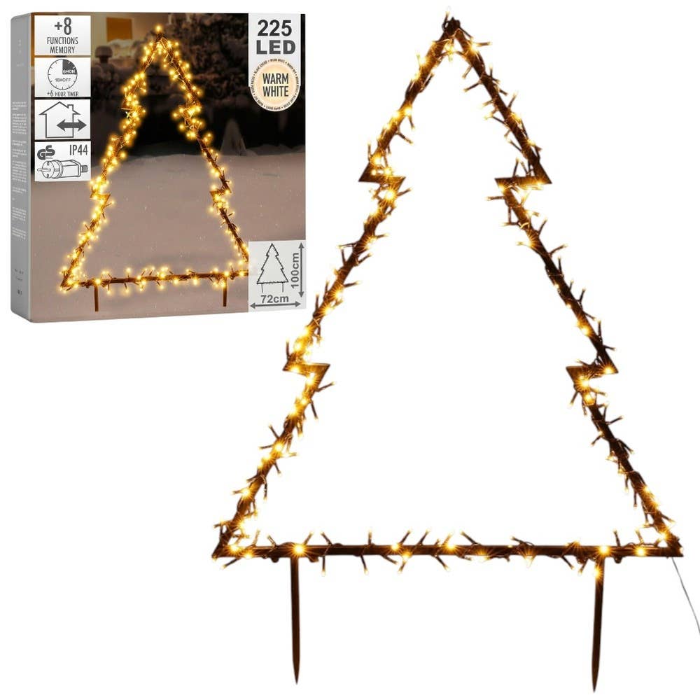 Luminous Outdoor Christmas Tree Metal 225 LED 100 cm 839421