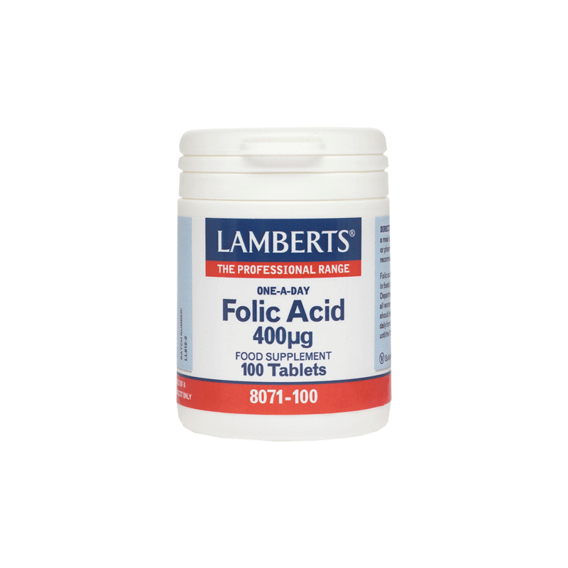 Lamberts Folic Acid 400μg - Supports cellular division and blood health.