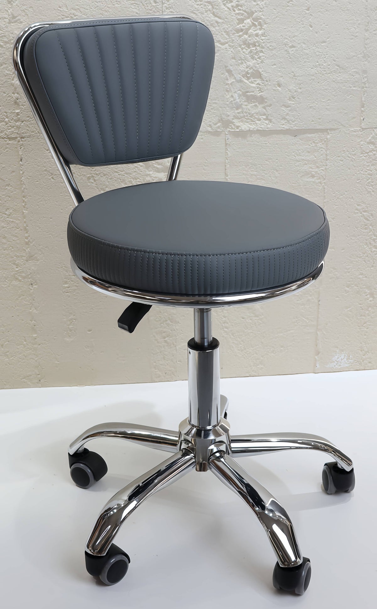 Extra Comfort & Smooth Mobility Pedi Stool: Off-White
