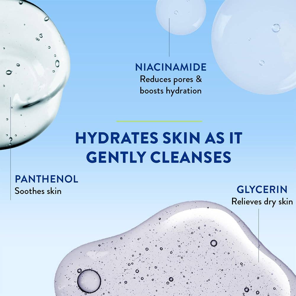 Cetaphil Paraben, Sulphate-Free Gentle Skin Hydrating Face Wash Cleanser with Niacinamide, Vitamin B5 for Dry to Normal, Sensitive Skin: 125 ml