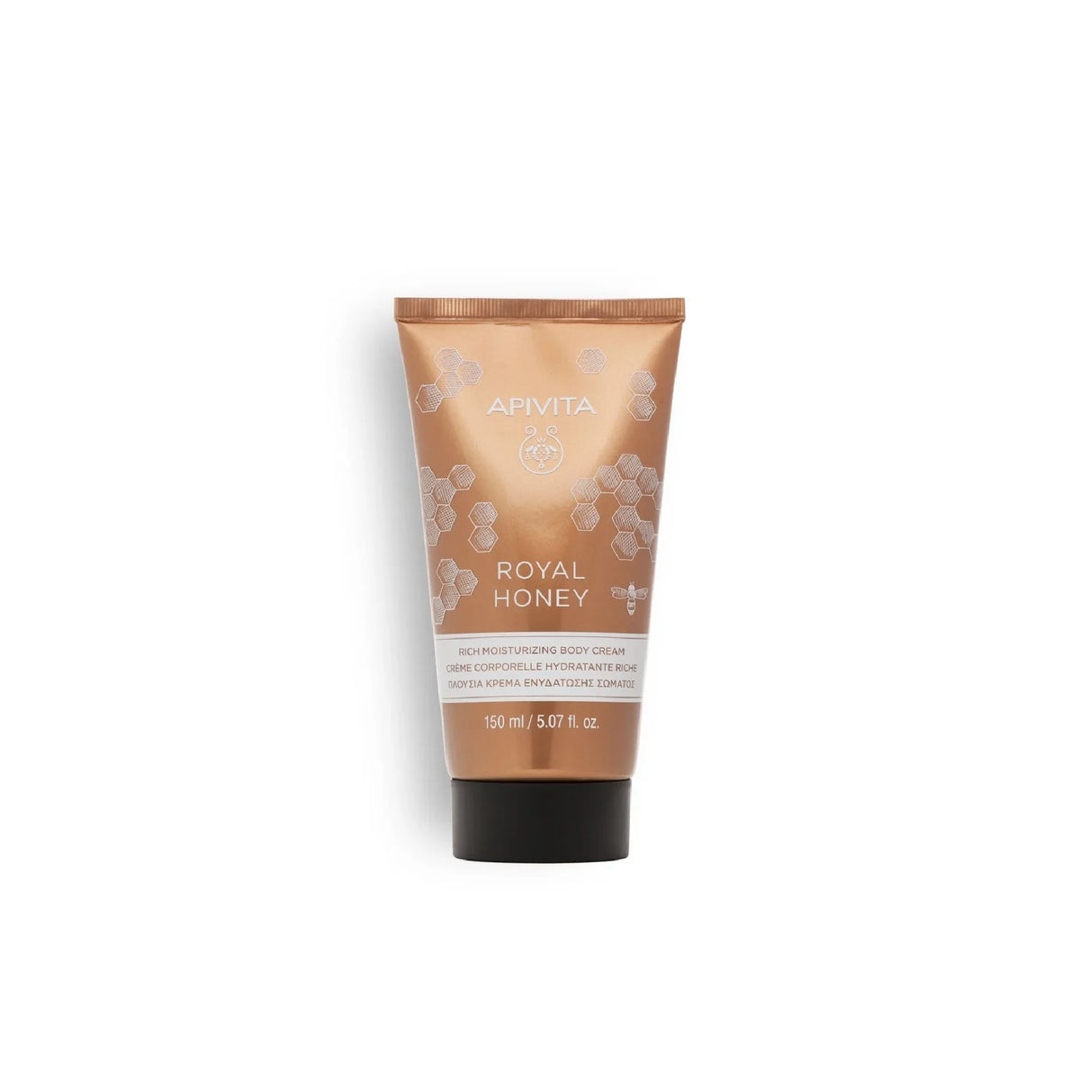 Apivita Royal Honey Rich Moisturizing Body Cream – Intensive hydrating cream for soft, smooth skin.