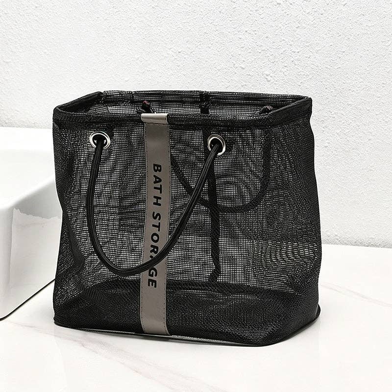 CouldNook Mesh Bath Shower Organizer Bag - Home Organizer Bag: Black / Small