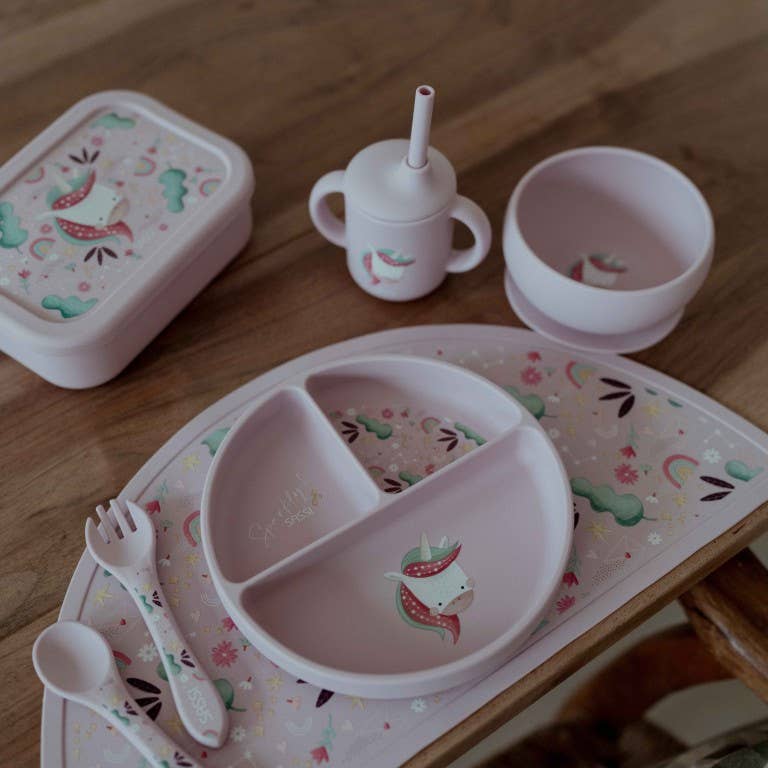 LFGB Silicone Lunch Box - Sparkly The Unicorn