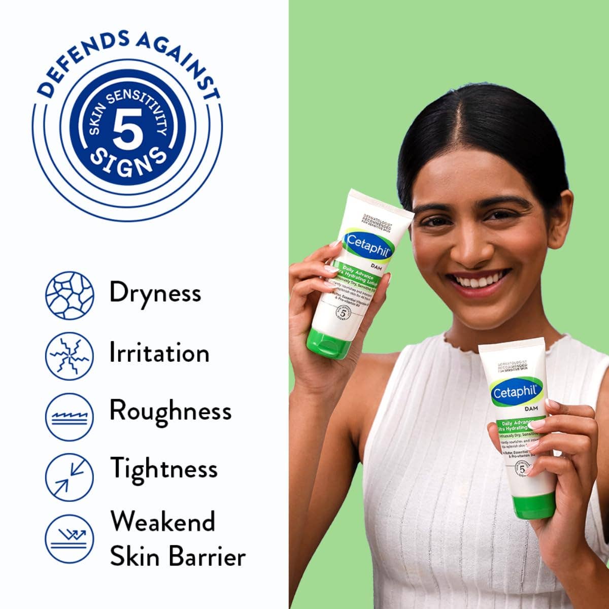 Cetaphil DAM Daily Advance Ultra Hydrating Lotion for Dry, Sensitive Skin| Moisturiser with Shea Butter| Non-Greasy, Fragrance-Free: 100g