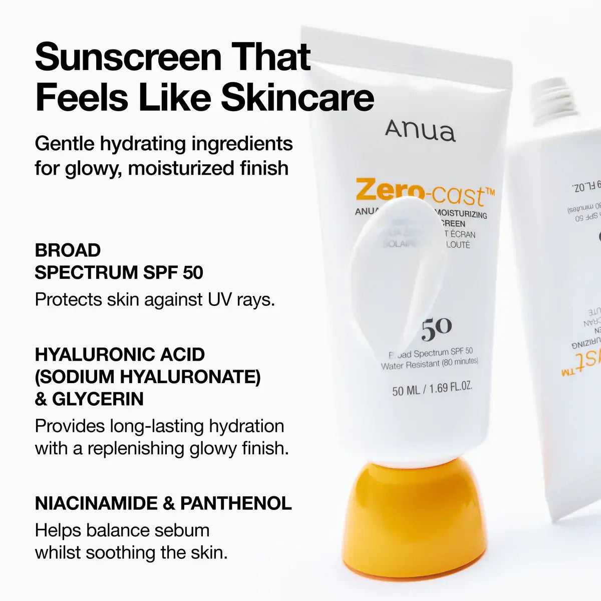 [Anua] Zero-Cast Moisturizing Finish Sunscreen, 50ml