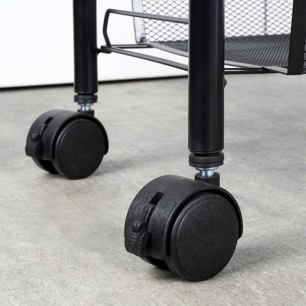 Storage Trolley Metal Black 4-Level 568028
