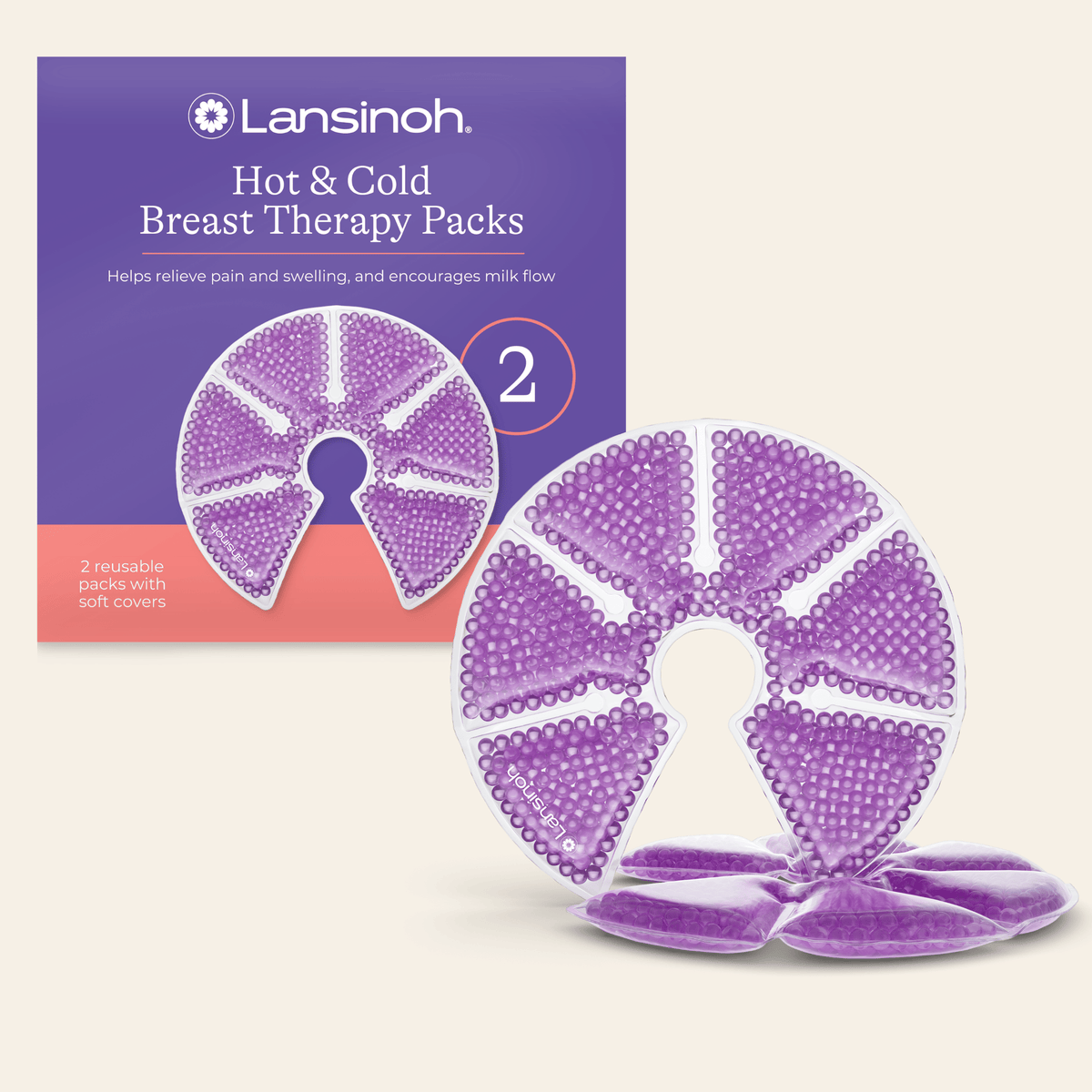 Lansinoh TheraPearl 3-in-1 Breast Therapy – 2 Packs